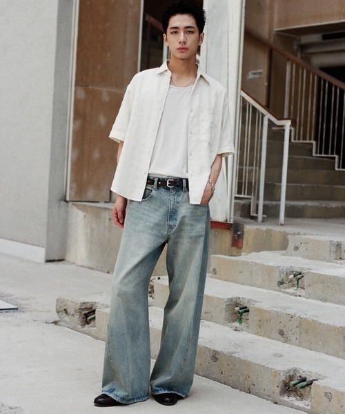 「WYM LIDNM」 デニムパンツ X-SMALL ライトインディゴブルー メンズ_画像5
