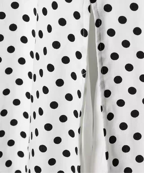 LA POMME petit（ラポミ・プチ） ワンピース French Square Collar Dot
