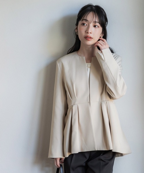 「coca(coca)」 ジャケット M ライトベージュ レディース_画像6