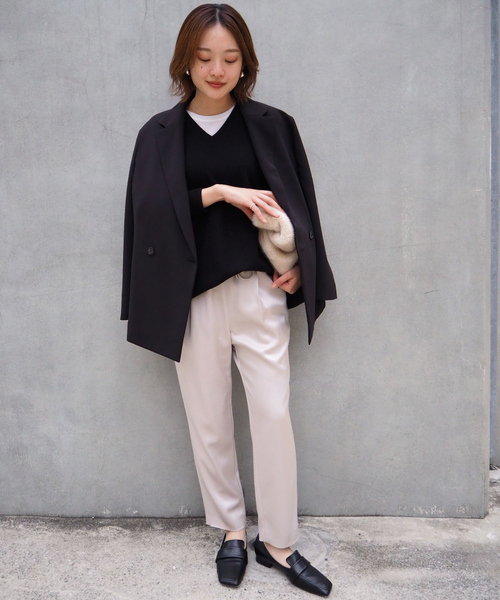「qualite」 スラックス 36 セージグリーン レディース_画像5