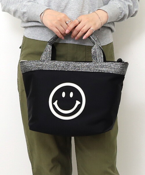 ◎超素敵☆笑うせぇるすまん☆2way☆ロゴ☆トートバッグ&ショルダー☆残1 COOCO（クーコ） トートバッグ 小さめ SMILEY ダイバー素材x