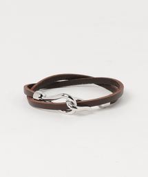 TopIsm ブレスレット 2重巻きレザーフックブレスレット メンズ