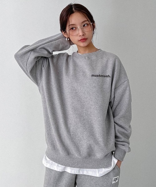 tシャツ A'GEM/9 × .kom 「「muah muah/ムーアムーア」LAYERED LONG SLEEVE T-SHIRT/レイヤードロング tシャツ A'GEM/9 × .kom「muah muah/ムーアムーア」LAYERED LONG