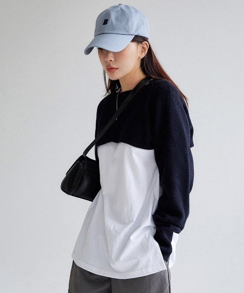 tシャツ A'GEM/9 × .kom 「「muah muah/ムーアムーア」LAYERED LONG SLEEVE T-SHIRT/レイヤードロング tシャツ A'GEM/9 × .kom 「「muah muah/ムーアムーア」LAYERED