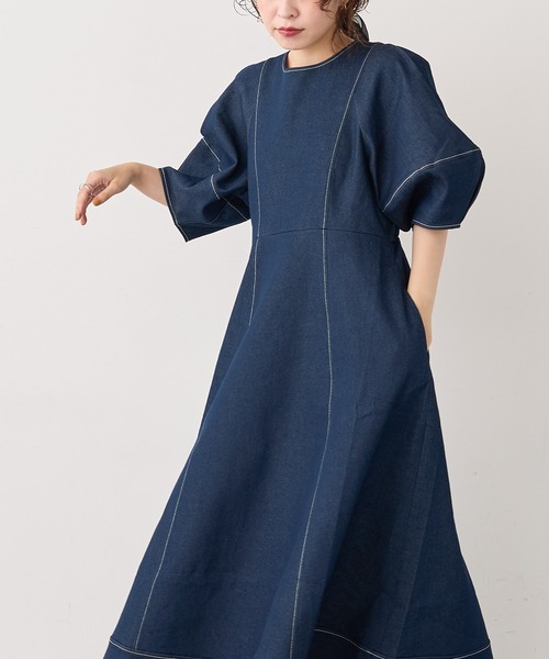 natural couture ワンピース ランタンスリーブワンピース : ZOZOTOWN