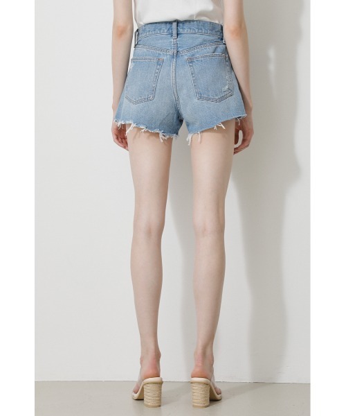 デニムブルー カットオフショートパンツ 大特価】ライトブルー カットアウト カットオフ 切りっぱなし