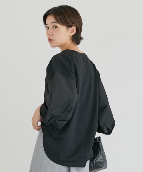 DOUX ARCHIVES tシャツ Tシャツ レディース 袖布帛ドッキング