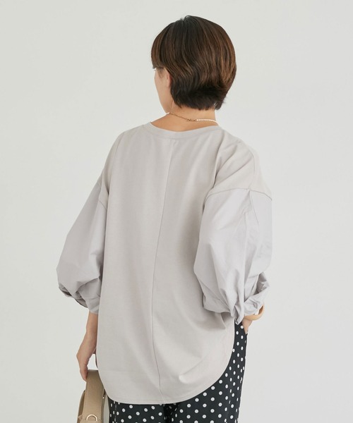 DOUX ARCHIVES tシャツ Tシャツ レディース 袖布帛ドッキング