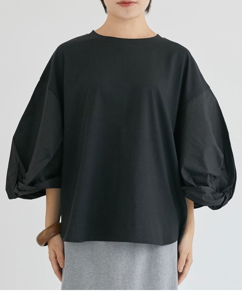 DOUX ARCHIVES tシャツ Tシャツ レディース 袖布帛ドッキング