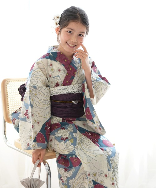 女性が喜ぶ♪ utatane 浴衣 マーガレットの ひよこ商店 ジュニア浴衣3点セット 着物・浴衣