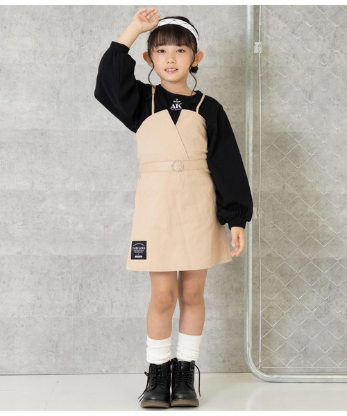 ANAP kids ジャンパースカート ベルト風ジャンパースカート