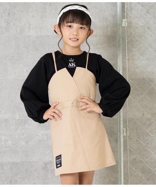 ANAP kids（アナップキッズ） ジャンパースカート ベルト風ジャンパー