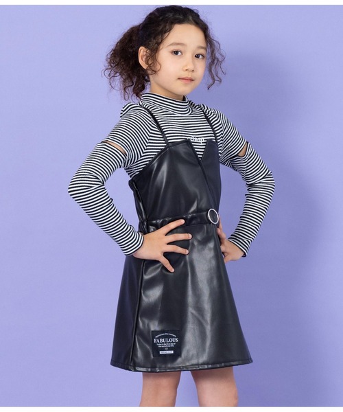 ANAP kids ジャンパースカート ベルト風ジャンパースカート