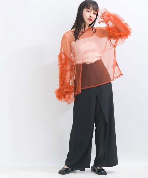 terrace tシャツ 入学式 フリルキャンディースリーブシアープル