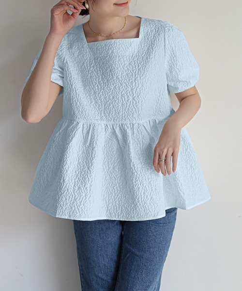 miniministore ブラウス シャツ ペプラムブラウス スクエア