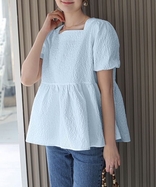 miniministore ブラウス シャツ ペプラムブラウス スクエア