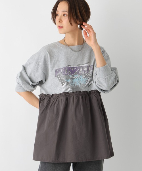 LEPSIM（レプシィム） tシャツ 切り替えリメイク風チュニック 107115