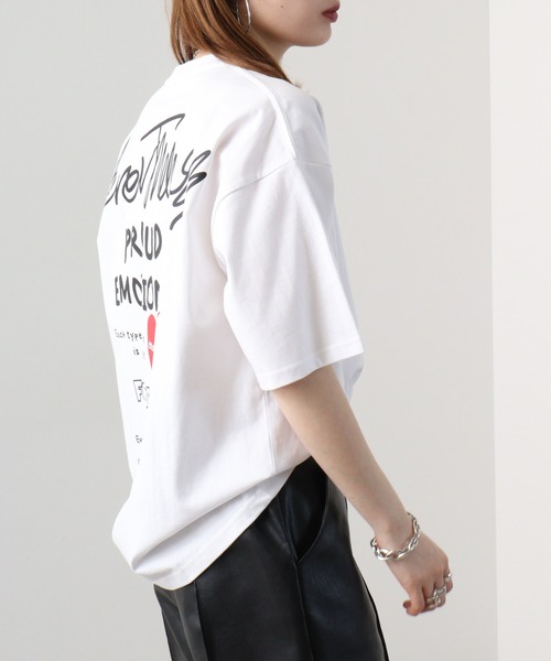 FUNALIVE tシャツ オーバーサイズ ポケ付き刺繍＆バックプリント