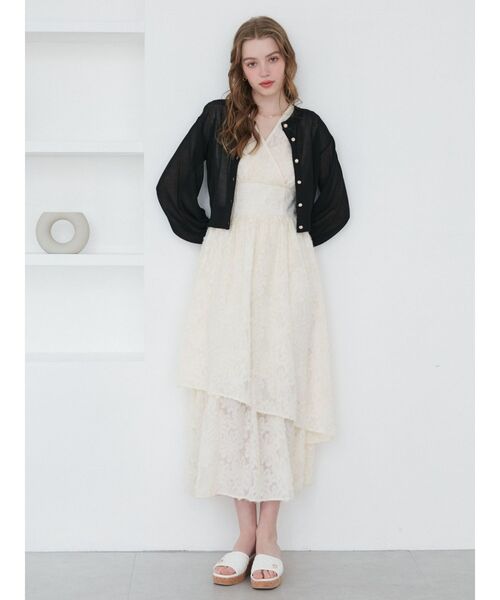 CALNAMUR ワンピース カットジャガードティアードワンピース