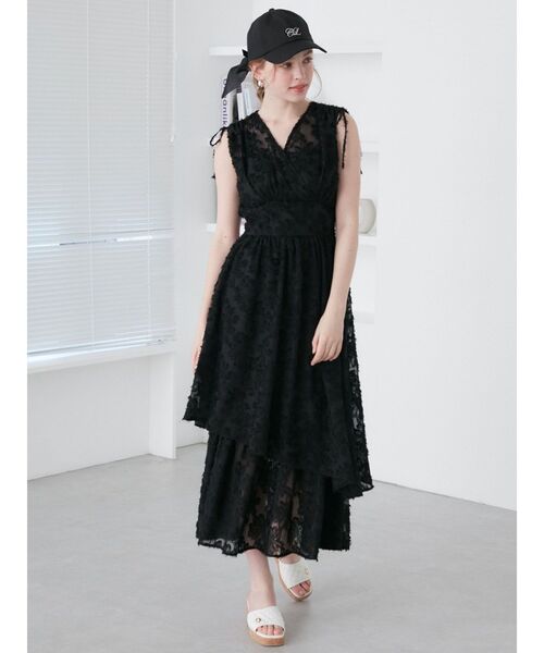 CALNAMUR ワンピース カットジャガードティアードワンピース