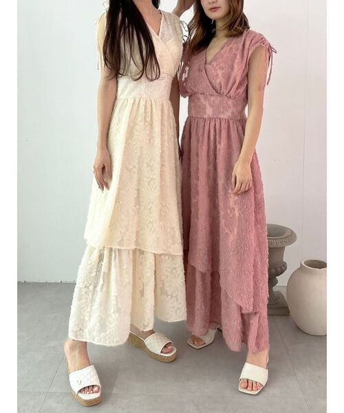 CALNAMUR ワンピース カットジャガードティアードワンピース