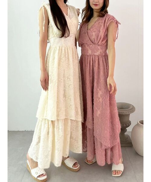 CALNAMUR ワンピース カットジャガードティアードワンピース