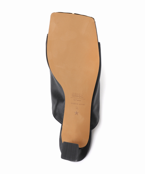 LE TALON サンダル GRISE4cmスクエアストレッチミュールサンダル