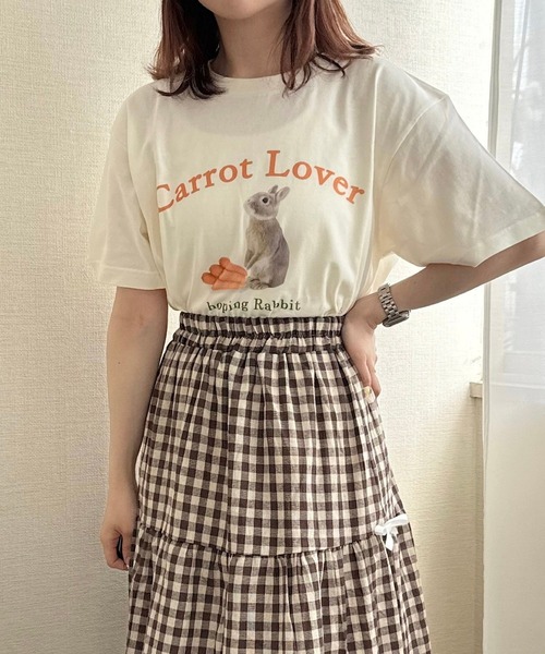 ベティ　うさぎ　レディース　Tシャツ　半袖　カットソー　洋服 tシャツ 半袖 うさぎプリント半袖Tシャツ レディース : ZOZOTOWN Yahoo