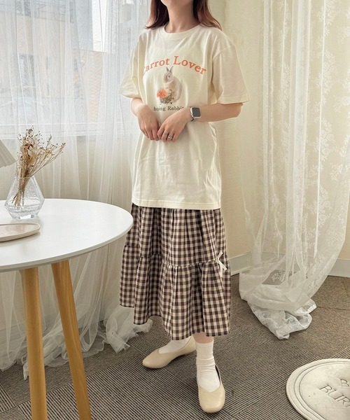tシャツ 半袖 うさぎプリント半袖Tシャツ レディース : ZOZOTOWN Yahoo