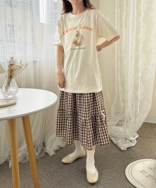 tシャツ 半袖 うさぎプリント半袖Tシャツ レディース : ZOZOTOWN Yahoo