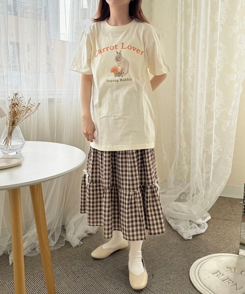 ベティ　レディース　うさぎ　Tシャツ　半袖　かわいい　L tシャツ 半袖 うさぎプリント半袖Tシャツ レディース : ZOZOTOWN Yahoo