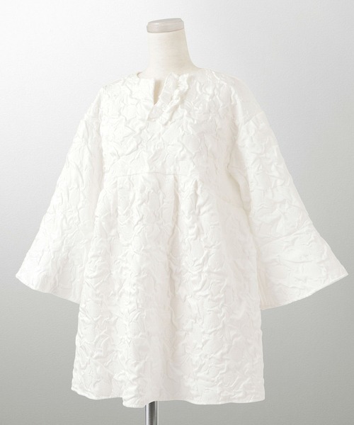 ブラウス シャツ ホイップネック ジャガード チュニック ブラウス HUIT レディース HUIT bouquet ブラウス シャツ ホイップネック ジャガード