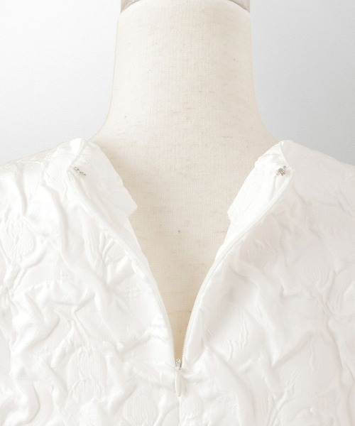 ブラウス シャツ ホイップネック ジャガード チュニック ブラウス HUIT レディース HUIT bouquet ブラウス シャツ ホイップネック ジャガード