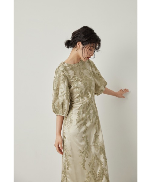 niana（ニアナ） パーティードレス ドレス リーフ刺繍デザインコクーン