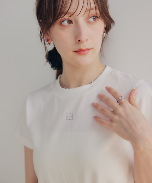 tシャツ ラインストーンロゴTシャツ レディース ECREL tシャツ ラインストーンロゴTシャツ レディース