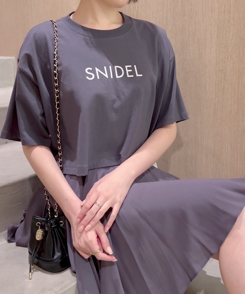 SNIDEL（スナイデル） tシャツ 半袖 SNIDELロゴTシャツ レディース