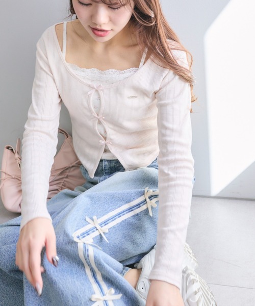 olive シースルーバックリボントップス シースルーリボントップス KR10050 | ガーリー系ファッション