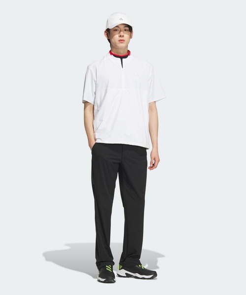adidas ナイロンジャケット アディゼロ 撥水 ハーフジップ 半袖