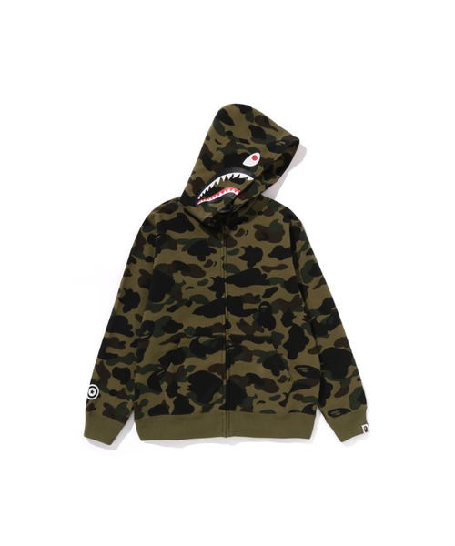 A BATHING APE パーカー 1ST CAMO PATCH PRINT SHARK ZIP HOODIE  