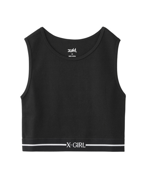 X-girl タンクトップ ノースリーブ LOGO AND STRIPE TANK TOP