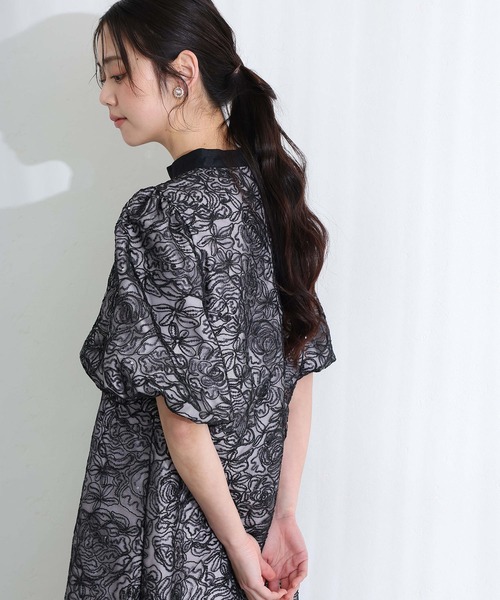 PourVous（プールヴー） ドレス Aラインパフスリーブパーティードレス