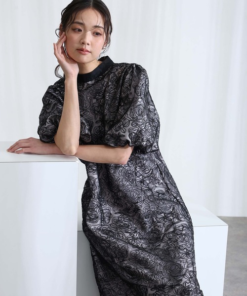 PourVous（プールヴー） ドレス Aラインパフスリーブパーティードレス