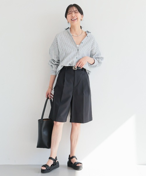 美品 バンヤードストーム 麻 リネン100％ ブラウス 黒 ゆったり