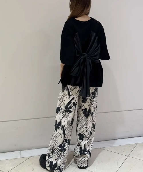 tシャツ (mici)BACK RIBBON S/S レディース ROSE BUD tシャツ (mici)BACK RIBBON S/S レディース : ZOZOTOWN
