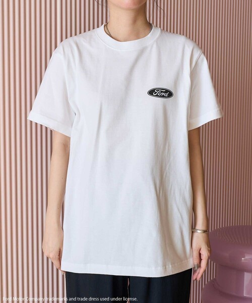 tシャツ FordロゴTee レディース Womens Ford Tshirt Ford Motor Company Rhinestone Oval Logo