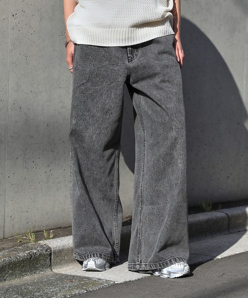 ケミカルウォッシュ 12ozケミカルウォッシュワイドデニムパンツ（デニムパンツ