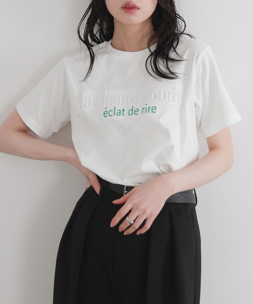 tシャツ エンボスTシャツ レディース LIAN tシャツ コンパクトエンボスロゴT レディース : ZOZOTOWN