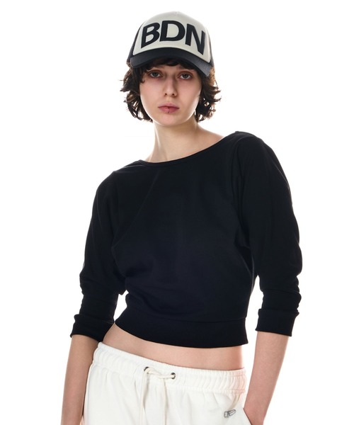 BEEDEN トレーナー スウェット BACK OPEN LOOSE SLEEVE TOPS