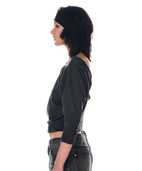 BEEDEN トレーナー スウェット BACK OPEN LOOSE SLEEVE TOPS