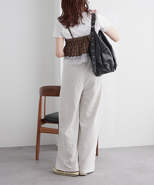 Disney - 花川ページ M L 2点 w closet パンツ 「2サイズ展開」フラワーアイレットスウェット